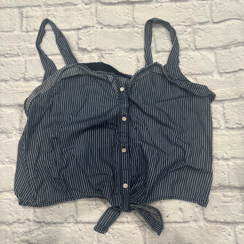 JCrew Pinstripe Cropped Tank